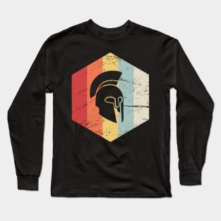 Retro Sparta Helmet Icon Long Sleeve T-Shirt